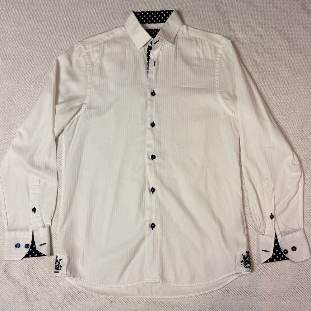 COOGI Luxe Men's Polka Dot Collar Dress Shirt vintage workwear